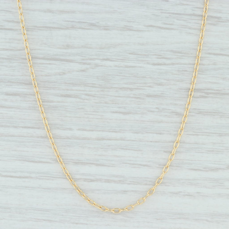 Light Gray New Cable Chain Necklace 14k Yellow Gold 20" 1.6mm Lobster Clasp