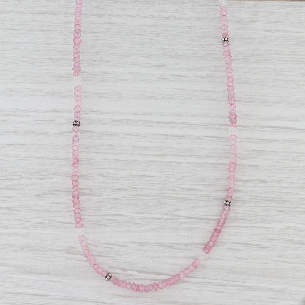 Light Gray New Nina Nguyen Harmony Necklace Pink Topaz Bead Sterling Silver Long Adjustable