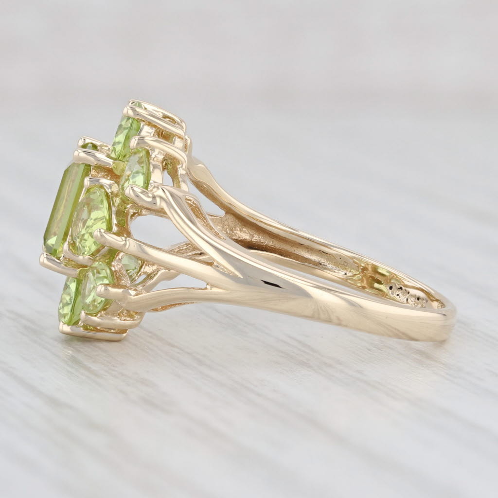 Light Gray 4ctw Peridot Cocktail Ring 14k Yellow Gold Size 7 August Birthstone