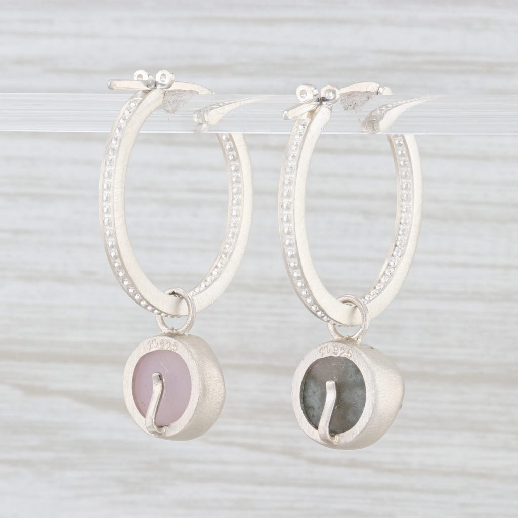 Light Gray New Nina Nguyen Druzy Amethyst Hoops with Charms Earrings Sterling Silver