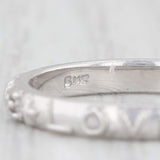 "True Love" Ring 14k White Gold Size 5 Stackable Purity Promise Band
