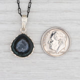 Light Gray New Nina Nguyen Geode Quartz Pendant Necklace 24-26" Crinkle Chain Sterling
