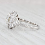 Light Gray Art Deco 1.74ctw Diamond Engagement Ring 900 Platinum Size 5.25 GIA Old European