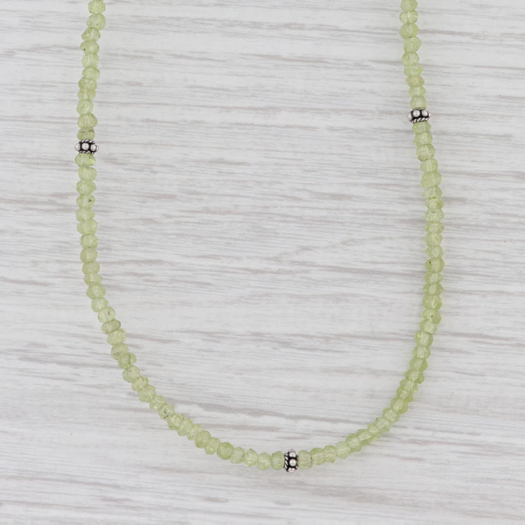 Light Gray New Nina Nguyen Harmony Bead Necklace Peridot Sterling Silver 32-36.5" Long