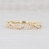 New Diamond Woven Stackable Ring 14k Yellow Gold Size 6.5 Wedding Band