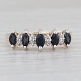 0.64ctw Blue Sapphire Diamond Ring 14k Yellow Gold Size 6.25 Stackable