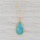 Gray New Nina Nguyen Necklace Turquoise Crinkle Chain Sterling Gold Vermeil 24-26”