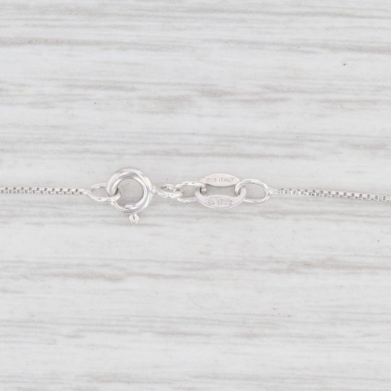 Diamond Figure-8 Drop Pendant Sterling Silver 14k Gold 18" Box Chain