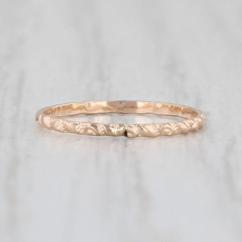 Antique Floral Baby Ring 10k Yellow Gold Small Baby Size Band Keepsake