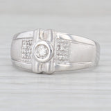 Light Gray 0.10ctw Round Diamond Ring 14k White Gold Size 6.75 Engagement