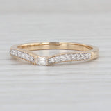 Light Gray New 0.13ctw Diamond Contoured Wedding Band Guard 14k Yellow Gold Size 7 Ring