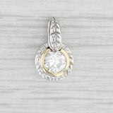 0.45ct VS2 H Diamond Solitaire Small Drop Pendant 14k White Gold