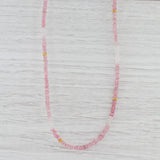 Light Gray New Nina Nguyen Pink Topaz Bead Necklace Sterling Gold Vermeil Adjustable Long