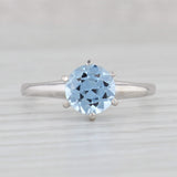Light Gray 1.45ct Lab Created Spinel Ring 10k White Gold Size 8.75 Round Solitaire