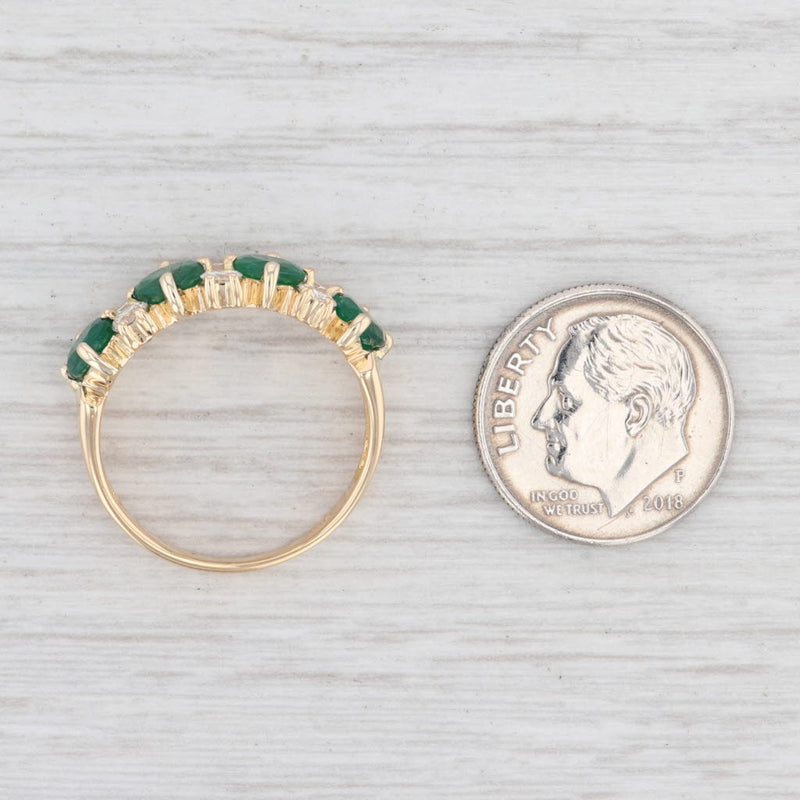 Light Gray 2.08ctw Emerald Diamond Ring 18k Yellow Gold Size 7.5 May Birthstone
