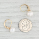 Freshwater Cultured Pearl Drop Earrings 14k Yellow Gold Pierced Leverbacks