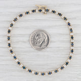 Light Gray 2ctw Blue Sapphire Diamond Tennis Bracelet 14k Yellow Gold 6.75" 2.8mm