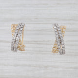 Light Gray 0.50ctw Diamond X Drop Earrings 14k White Yellow Gold Omega Backs Pierced