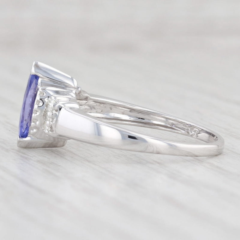 New 0.98ctw Tanzanite Diamond Ring 14k White Gold Size 7 Marquise Engagement