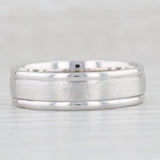 Men's Beveled Wedding Band 14k White Gold Size 11.5 Ring