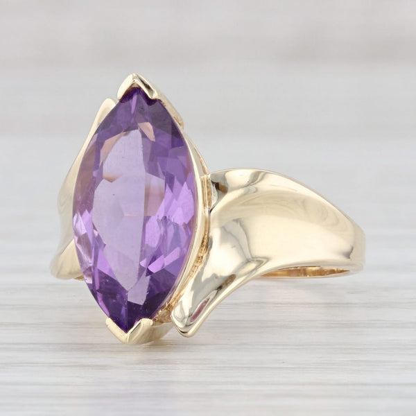 Light Gray 4.50ct Amethyst Marquise Solitaire Ring 14k Gold Size 7.5 February Birthstone