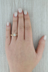 Dark Gray Opal Diamond Ring 14k Yellow Gold Size 7 October Birthstone