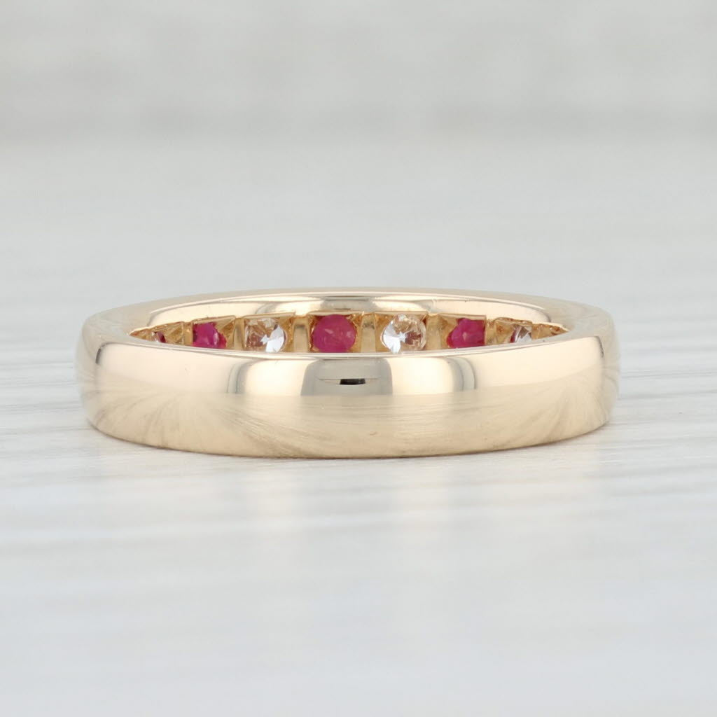 Light Gray 1.21ctw Ruby Diamond Ring 14k Yellow Gold Size 7.75-8 Stackable Band