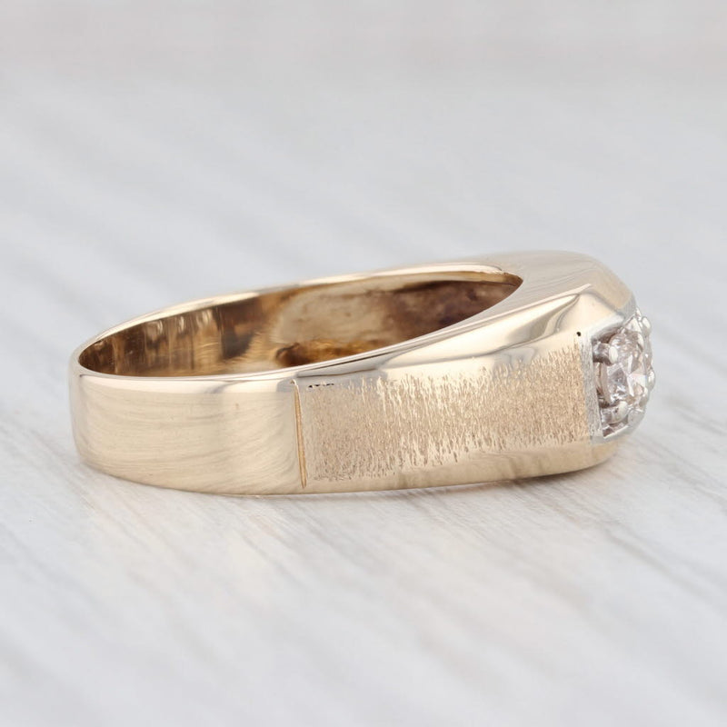 Vintage 0.47ctw Diamond 3-Stone Ring 10k Yellow Gold Size 9.25-9.5