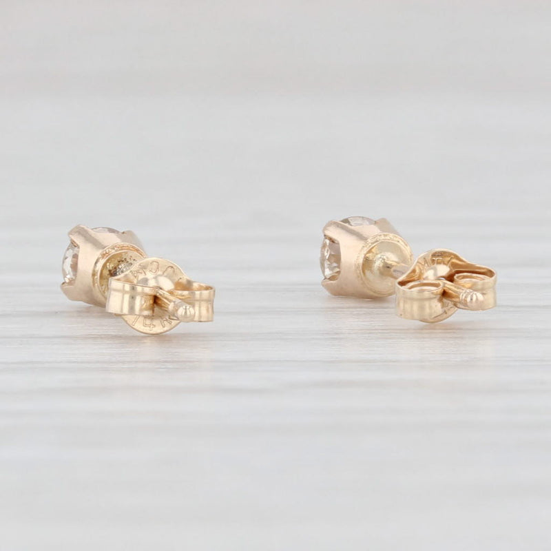 0.25ctw Diamond Stud Earrings 14k Yellow Gold Round Solitaire Studs