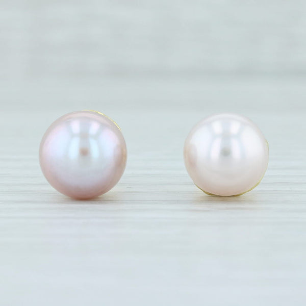 Light Gray Pink Cultured Pearl Stud Earrings 14k Yellow Gold Pierced Nordstrom