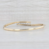 0.90ctw Diamond Oval Bangle Bracelet 14k Yellow Gold 6.75" Hinged