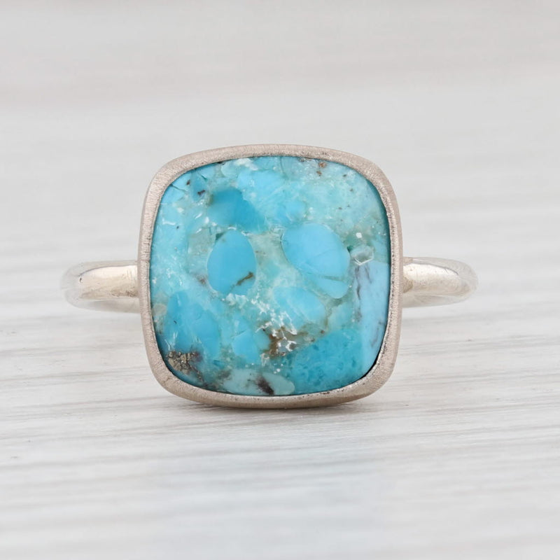 Light Gray New Nina Nguyen Marbled Turquoise Ring Size 7 Sterling Silver