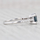1.02ctw Blue Sapphire Diamond Ring 18k White Gold Size 5.5 Engagement