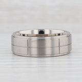 New Beveled Brushed Titanium Ring Size 10.5 Wedding Band