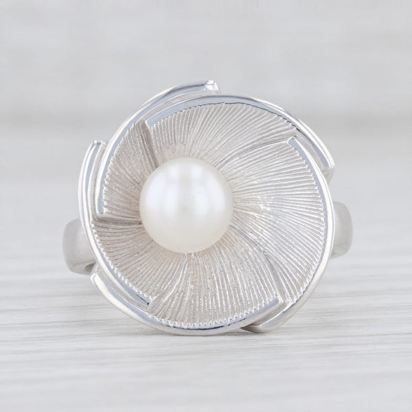 Light Gray New Bastian Inverun Shell and Sea Cultured Pearl Ring Sterling Silver 12844
