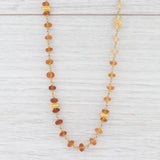 Light Gray New Nina Nguyen Orange Garnet Bead Necklace Adjustable Sterling Gold Vermeil