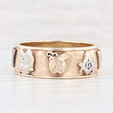 Vintage Masonic Emblems Band 10k Gold Scottish Rite York Rite Blue Lodge Ring