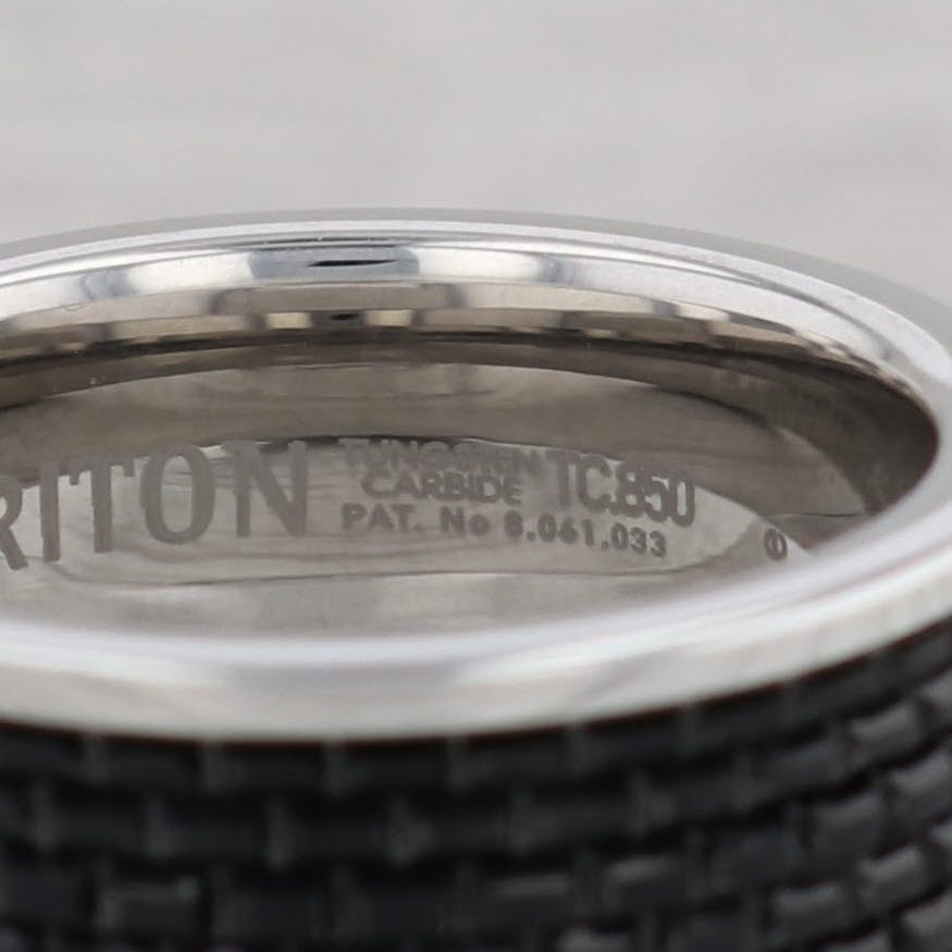 Gray New Triton Tungsten Carbide Ring Size 10 Men's Wedding Band Black Silver