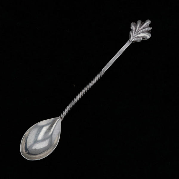 Black Antique Decorative Spoon Sterling Silver Twist Floral Handle