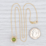 New Beverley K 1.52ctw Peridot Diamond Halo Pendant Necklace 14k 18k Gold 16"