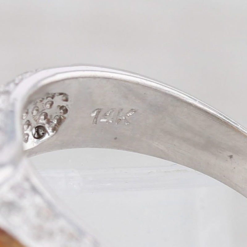 2.38ctw Cushion Citrine Diamond Ring 14k White Gold Size 5 November Birthstone