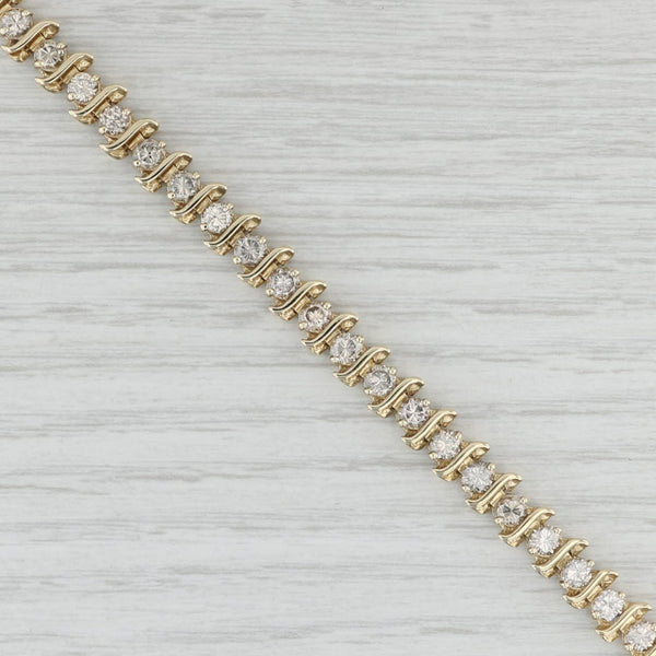 Light Gray 6ctw Champagne Diamond Tennis Bracelet 14k Yellow Gold 7" 6.6mm