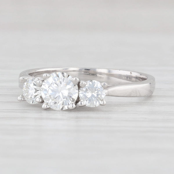 Light Gray 0.83ctw 3-Stone Round Diamond Engagement Ring 14k White Gold Size 6