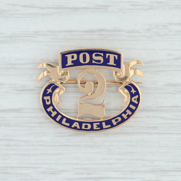 Light Gray Antique Grand Army Republic Pin 10k Gold Post #2 Philadelphia GAR 1800s