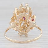 Light Gray 0.39ctw Ruby Diamond Cocktail Ring 14k Yellow Gold Size 10.25