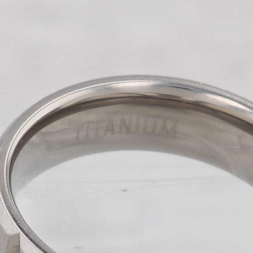 Light Gray New Brushed Beveled Titanium Ring Size 8 Wedding Band