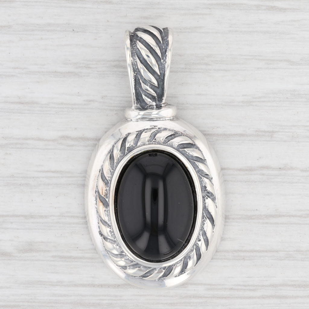 Light Gray New Onyx Drop Pendant 925 Sterling Silver Solitaire