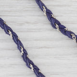 New Nina Nguyen Cordelia Necklace White Druzy Pendant Woven Purple Leather NWT