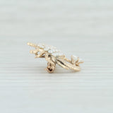 Light Gray Pearl 0.34ct Diamond Crab Brooch Pendant 14k Yellow Gold Nautical Pin