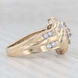 Light Gray 0.74ctw Diamond Flower Cluster Ring 14k Yellow Gold Size 7 Cocktail